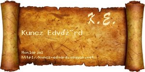 Kuncz Edvárd névjegykártya